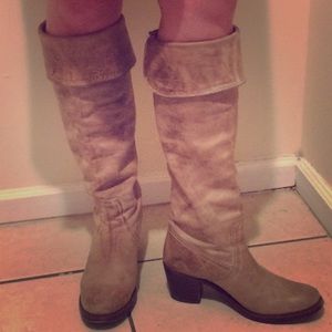 Frye Jane Tall Cuff Boots in Slate